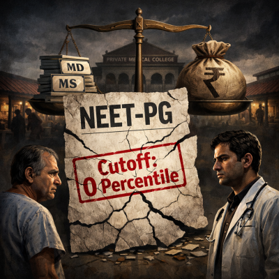 NEET-PG 2025 Cutoff Reduced to Zero Percentile: How Seat Filling Policies Are Diluting India’s Medical Standards