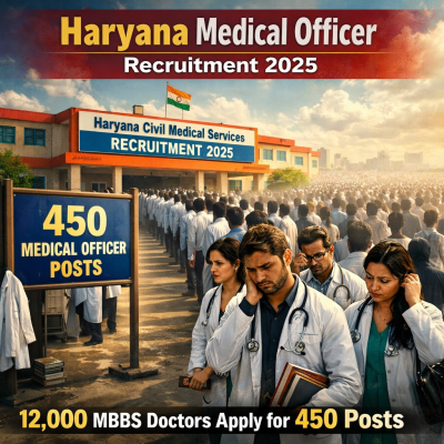 Haryana Medical Officer Recruitment 2025: 12,000 MBBS Doctors Apply for 450 Posts