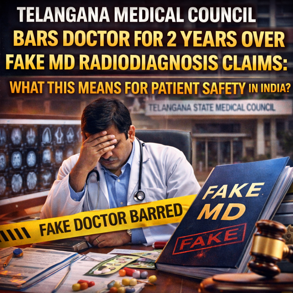 Telangana Medical Council Bars Doctor for 2 Years Over Fake MD Radiodiagnosis Claims: What This Means for Patient Safety in India