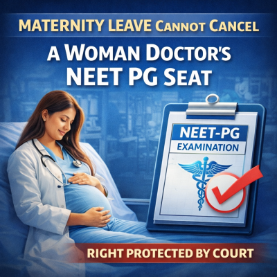Rajasthan High Court’s Landmark Ruling: Maternity Leave Cannot Cancel a Woman Doctor’s NEET PG Seat
