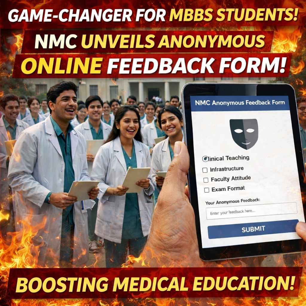 Big News for MBBS Students! NMC Introduces Anonymous Online Feedback Form for Better Medical Education