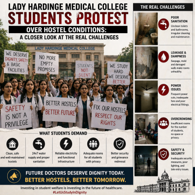 Lady Hardinge Medical College Students Protest Over Hostel Conditions