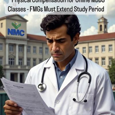 NMC Tightens Rules: No Shortcuts on Physical Compensation for Online MBBS Classes – FMGs Must Extend Study Period