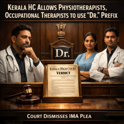 Kerala High Court: ‘Doctor’ Is Not an Exclusive Title for MBBS degree Holders, Physiotherapists, Occupational Therapists Can Use ‘Dr’ Prefix